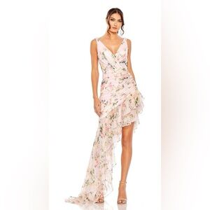 MAC DUGGAL
Pink Floral Print Asymmetrical Ruffle Hem Dress Size 4 Wedding Guest